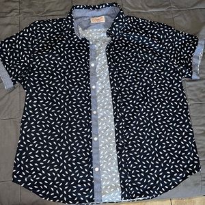 EUC- Mens Navy blue feather 🪶 button up